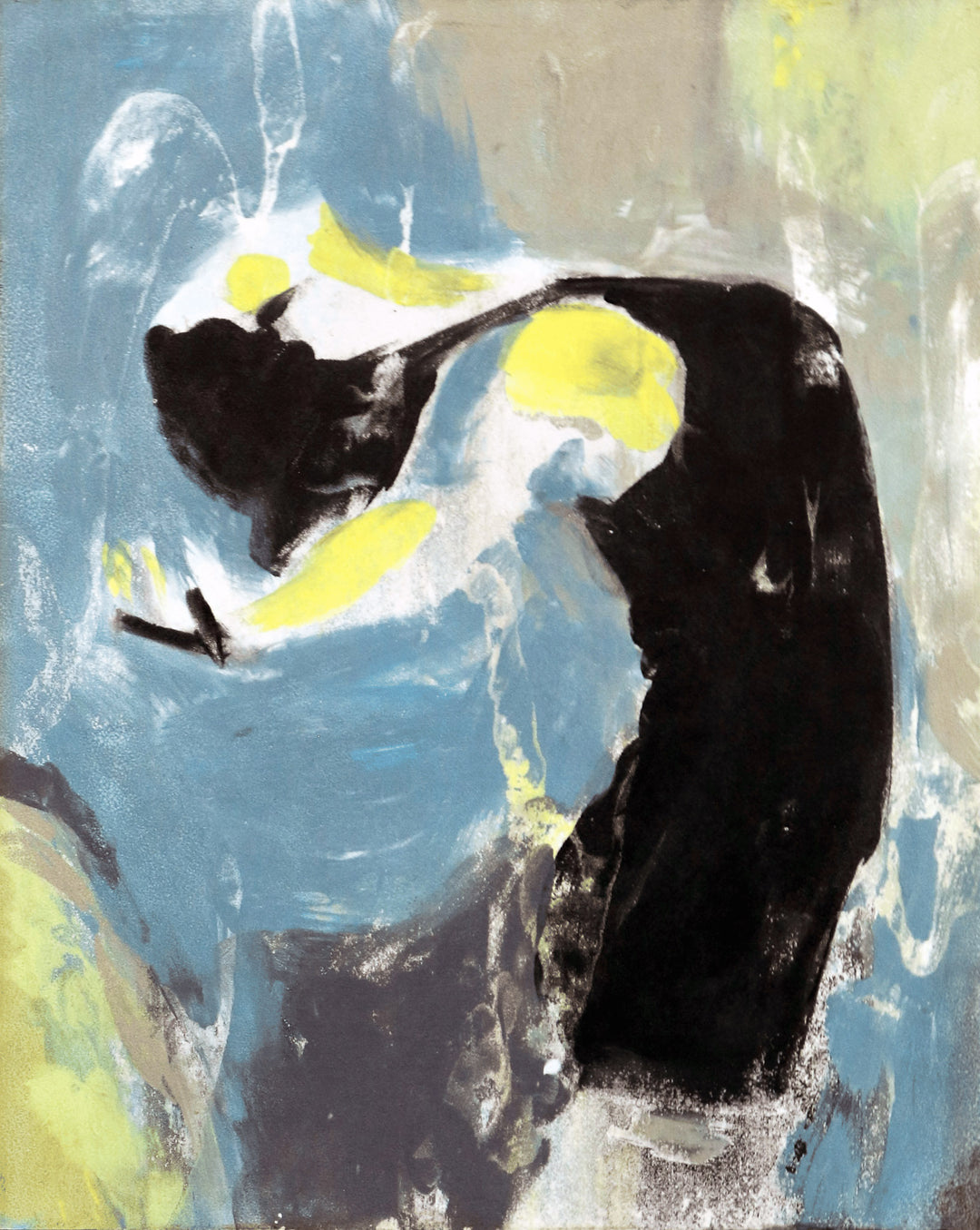 Dancer - Y/B, 10 x 8 in, Serigraph Monotype with Pastel