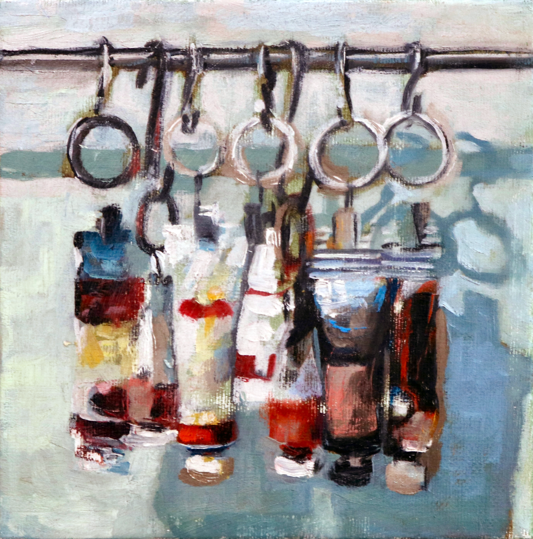 Paint Tube Series Reds, 6 x 6 in, Oil on Panel