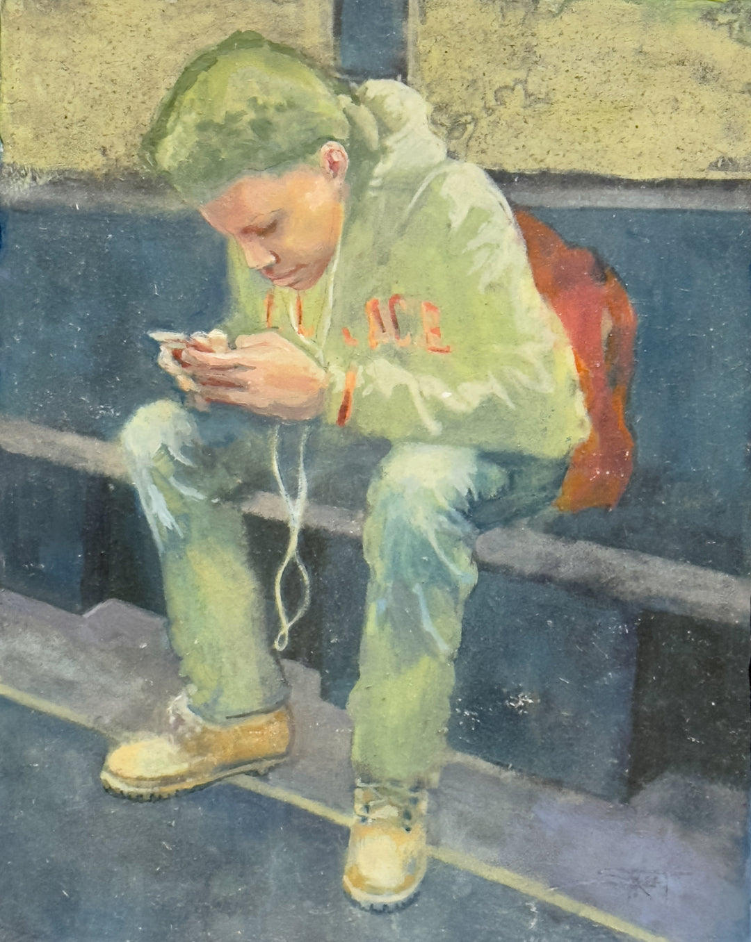 Between Stops, 10 x 8 in, Serigraph Monotype