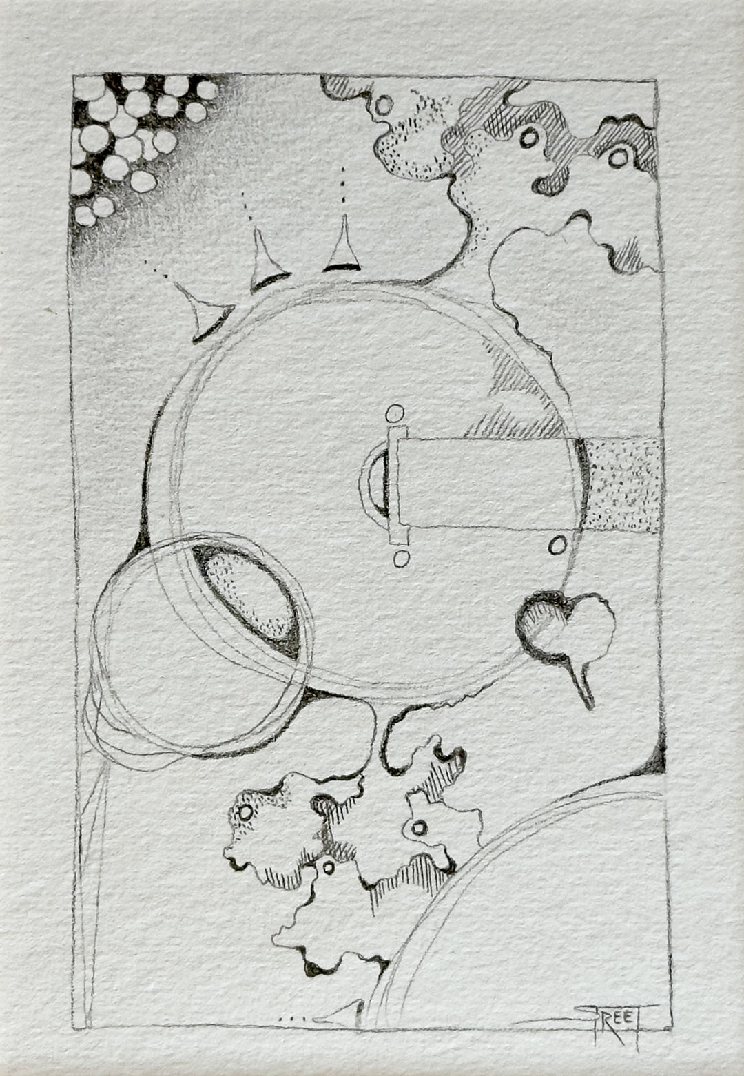 Beyond the Map, 6 x 4 in, Graphite on Paper - SOLD