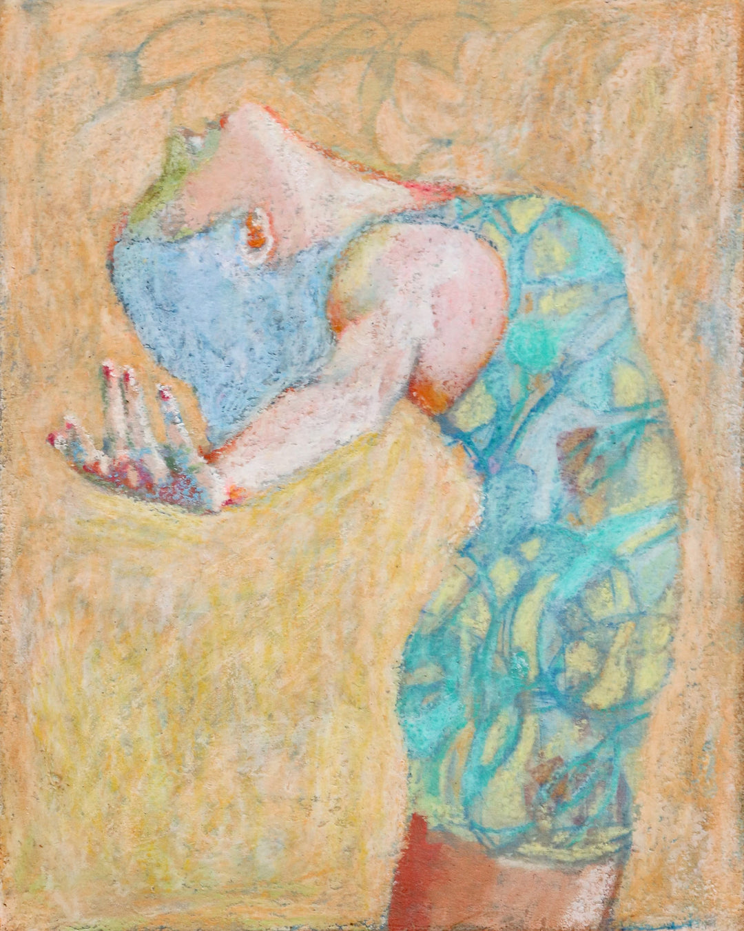 Dancer - YB, 10 x 8 in, Serigraph Monotype with Pastel