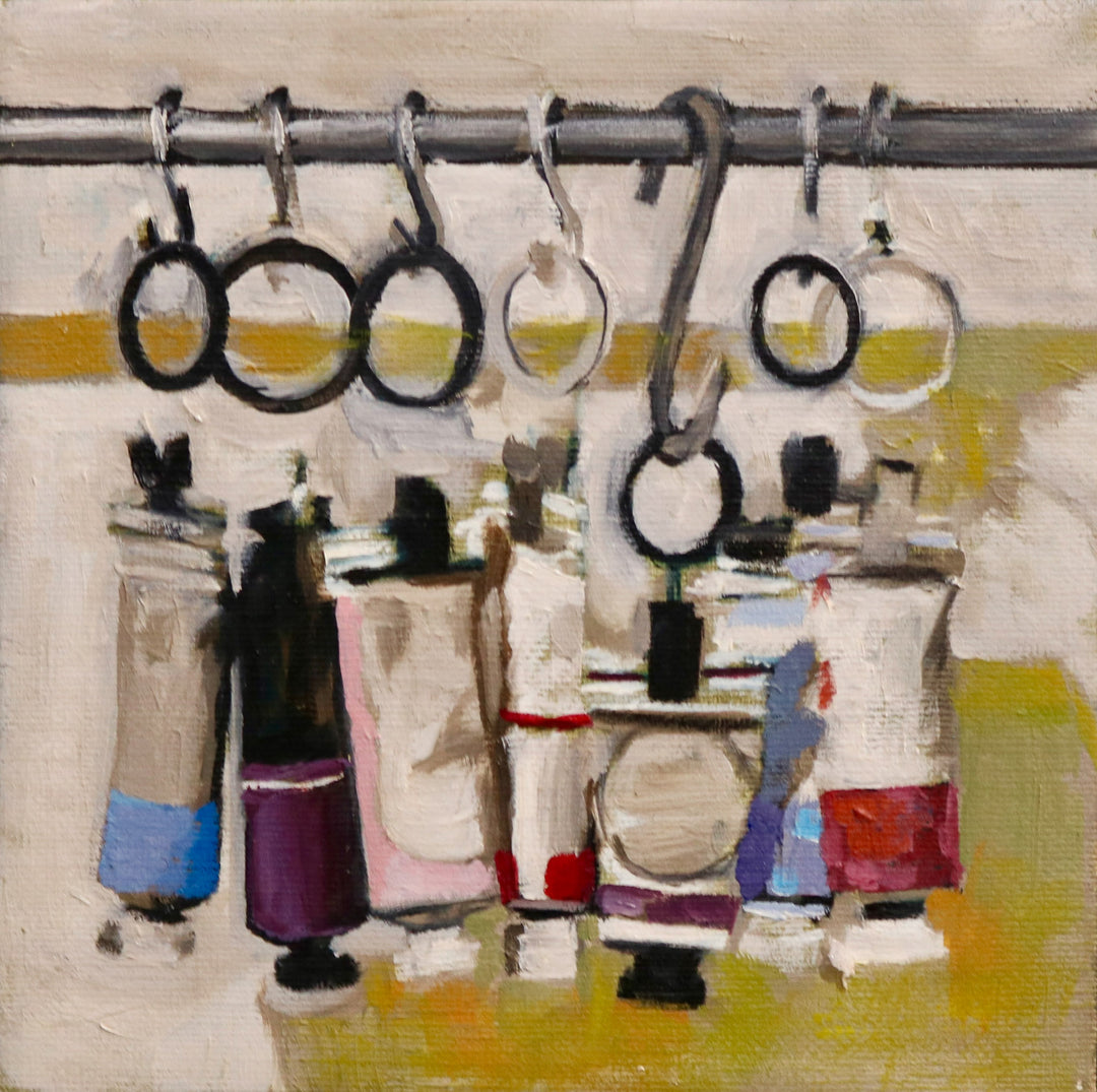 Paint Tube Series Violets, 6 x 6 in, Oil on Panel