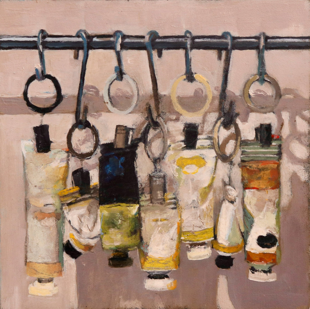 Paint Tube Series Yellows, 6 x 6 in, Oil on Panel