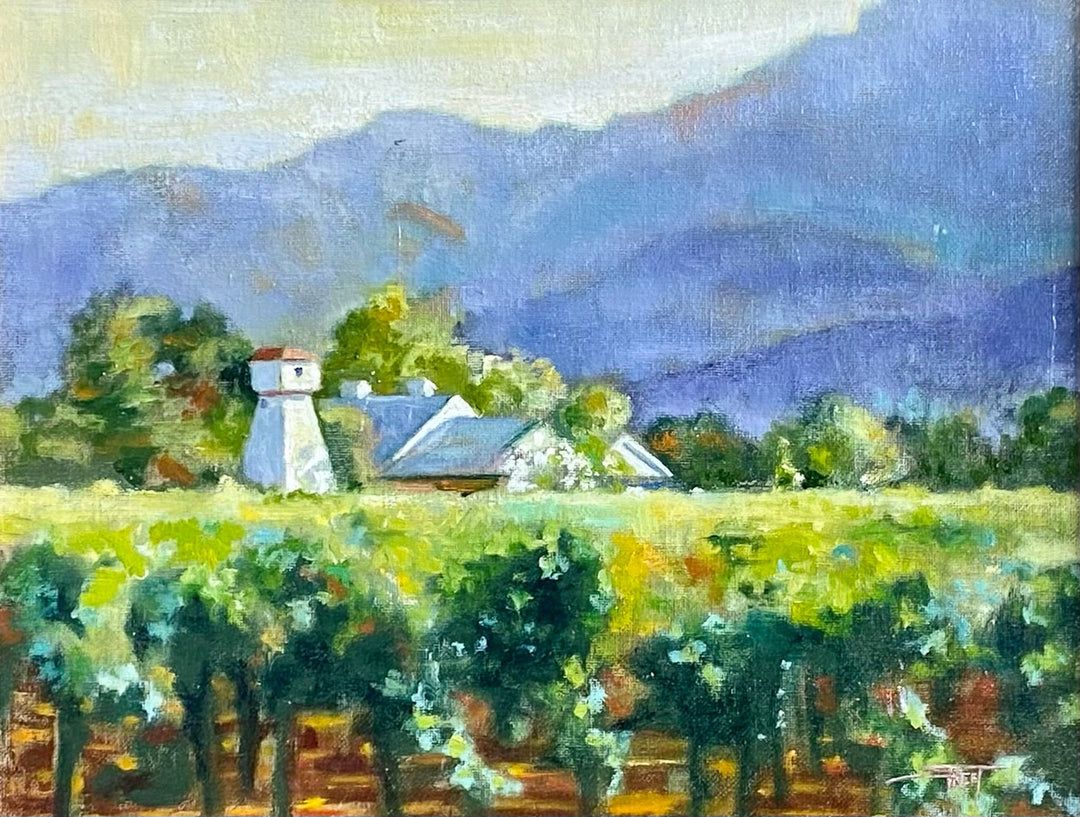 Valley Vineyard, 11 x 14 in in, Oil on Canvas