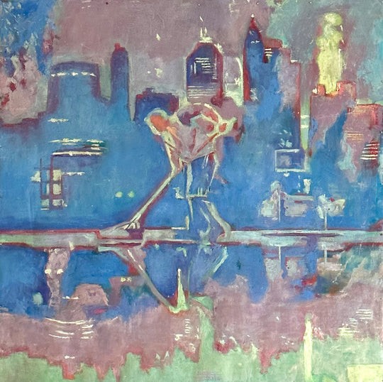 City Sweeper,  48 x 48 in, Oil on Canvas